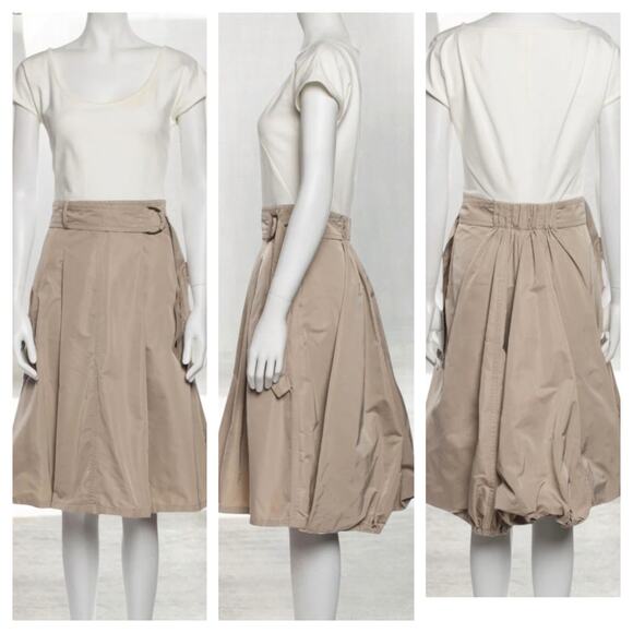 AKRIS PUNTO Mixed Media Dress Size 6 Snap Pockets Bubble Hem Utility Avant Garde - Picture 16 of 16